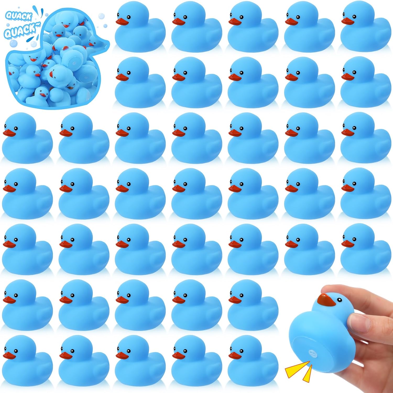 6/12/24/48 piezas patos de goma azules Mini pato conjunto juguetes patos de goma chirriantes lindos patos flotantes para recuerdo de de cumpleaños: Rojo