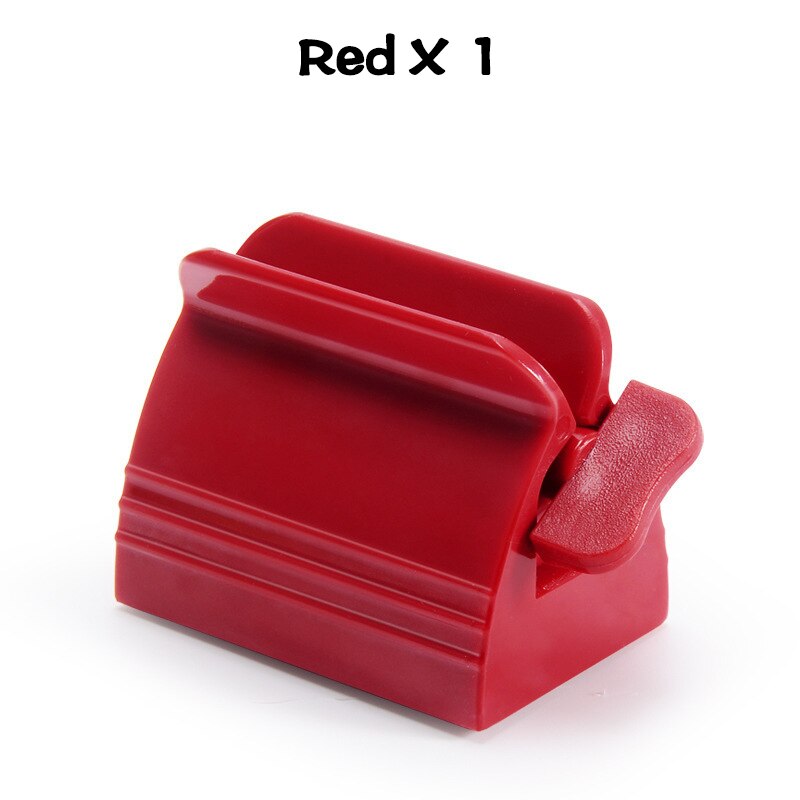 Multifunctional Toothpaste Tube Squeezer Simple Portable Plastic Dispenser Facial Cleanser Hand Cream Squeezer: 1 pcs red