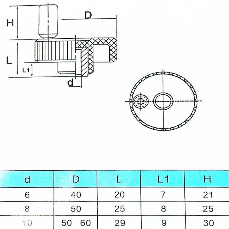 1 PCS CNC 3D Printer hand wheel Reticulated small hand wheel Vertical lines Plastic textured handle M8 M10