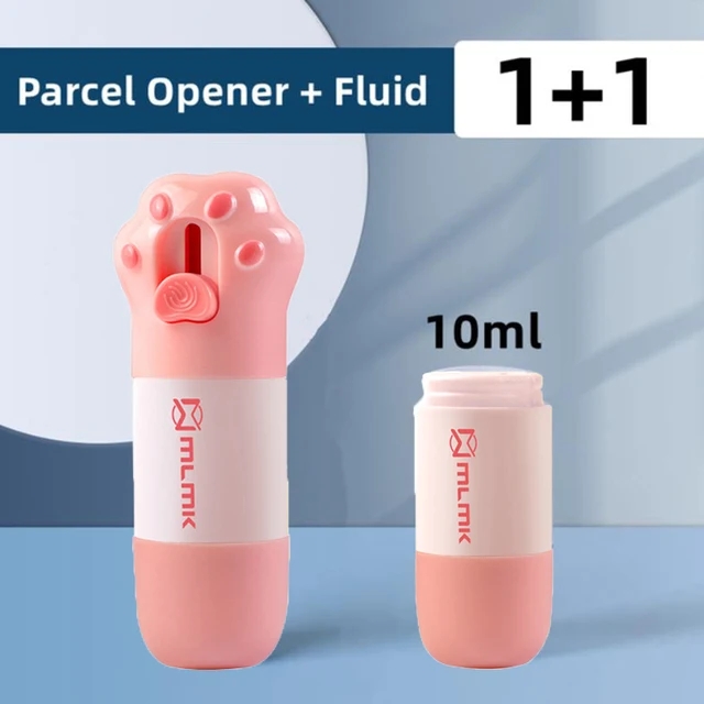 Cat Paw Thermisch Papier Correctievloeistof met Mes Pakketdoosopener Home Anti Peep Identiteitsinformatie Privacybeschermer Gum: Licht Geel