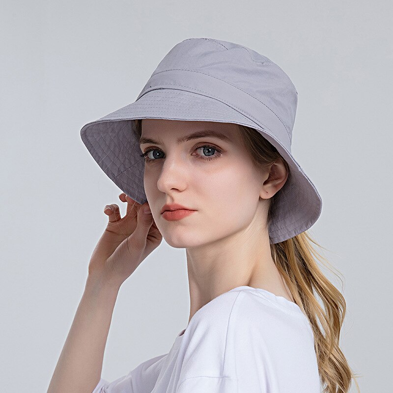 Zomer Emmer Hoed Mannen Vrouwen Outdoor Vissen Wandelen Strand Hoeden Visser Cap Grote Brede Rand Zonnebrandcrème Reizen Upf 50 +: light grey