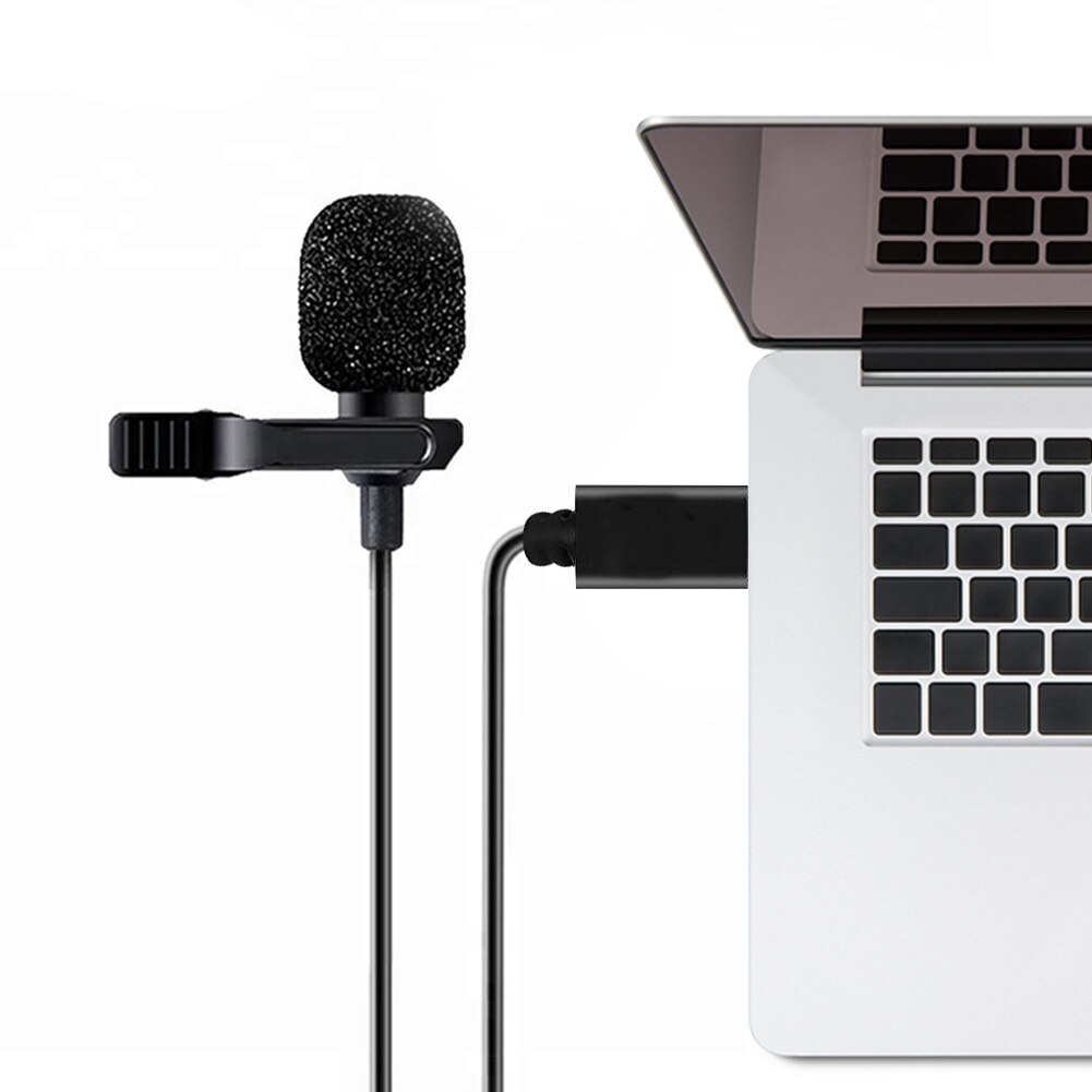 USB Microphone For Phone Portable Mini Stereo Sound Condenser Microphones Clip Lapel Microphone