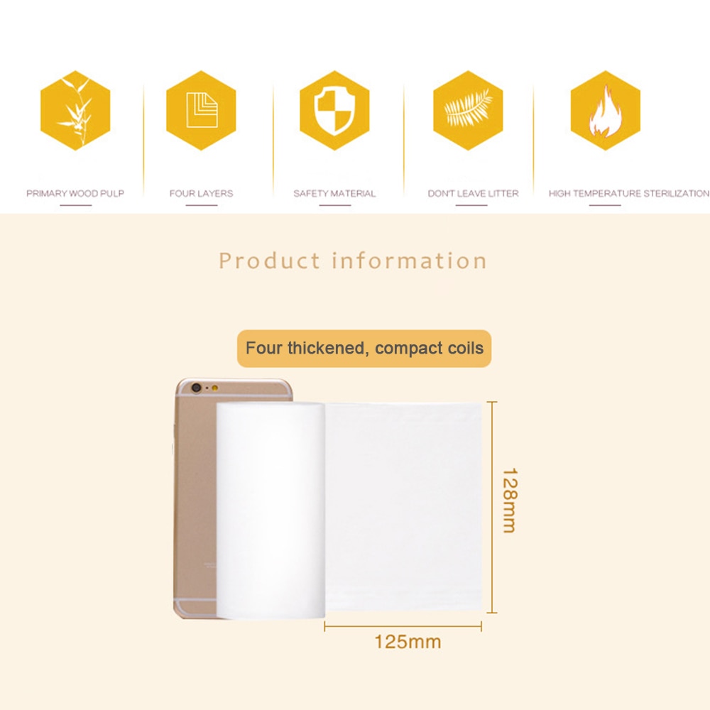 14 Rolls/Bag 4-layer Paper Tissue Soft Comfortable Raw Wood Pulp Toilet Paper Roll Paper Paper Towels for Home Bathroom Kitchen