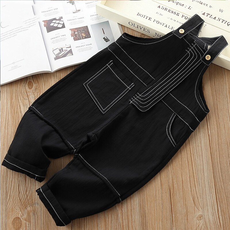 Children Clothing Spring Autumn Children's Suspenders Jeans Boys Casual Pants Girls Loose Trousers: 4T