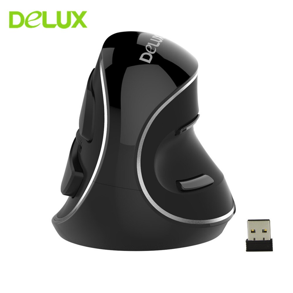 Delux M618 PLUS Ergonomics Vertical Gaming Wired Mouse 6 Buttons 4000 DPI Optical RGB Wireless Right Hand For PC Laptop: Wireless Mouse