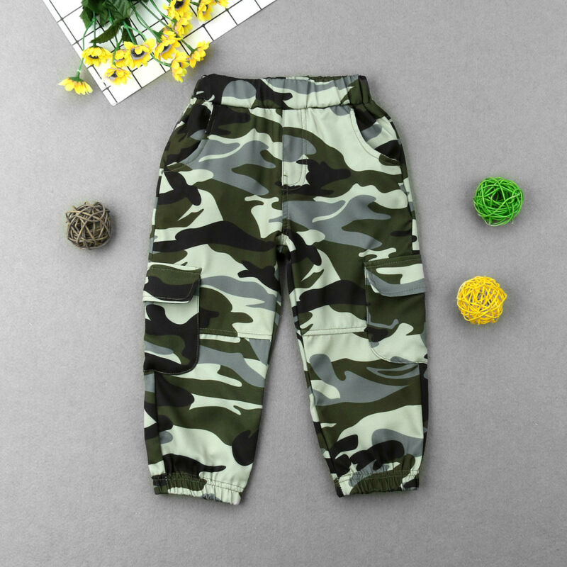 Goocheer 2-7y peuterjongen meisjes elastische broek kinderen casual camouflage rechte lange broek broek coole jongens onderkant