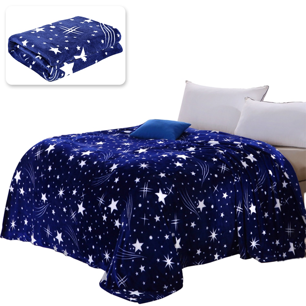 Decke Super Weich warm Solide warm Mikro Plüsch Vlies Sterne Decke Werfen Teppich Sofa Bettwäsche