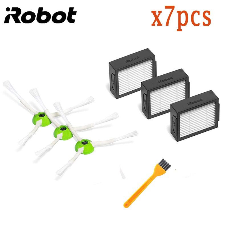 4 * Hepa Filter + 8 * Side Borstel + 4 * Borstel Roll Voor Irobot Roomba I7 E5 E6 ik Serie Robot Stofzuiger Vervangende Onderdelen: 8pcs