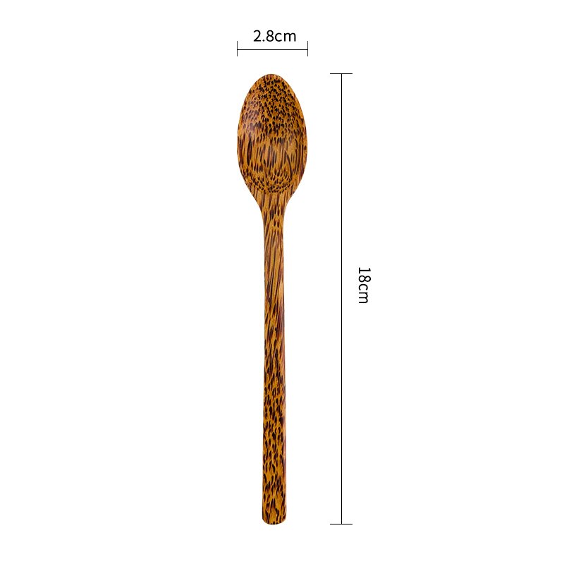 Conjunto de cuchara de tenedor de coco de madera Natural, cubiertos de madera de palmera de coco orgánica, tenedores de ensalada de frutas Vagan para cuenco de cáscara de coco, cubiertos: 1pc dessert spoon