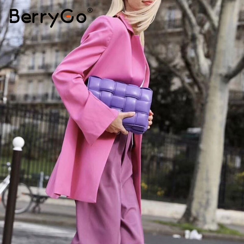 Berrygo casual damevesker 5 farger fresh daily skulderveske street style skinn dameveske gitterveske