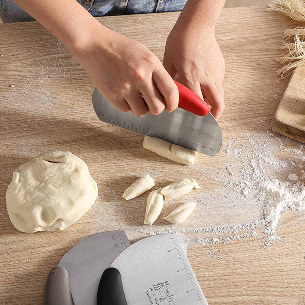 Edelstahl Kuchen Schaber Gebäck Schneider Mit Skala, Backen Kuchen Kochen Teig Cutter Schaber Fondant Spatel