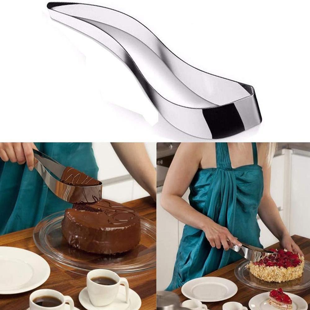 Cake Slicer Rvs Perfect Eetbare Keuken Gebruiksvoorwerp Keuken Gadgets Gadget Clip Gebogen Cutter Mold Snijden Cake Baki E4U7