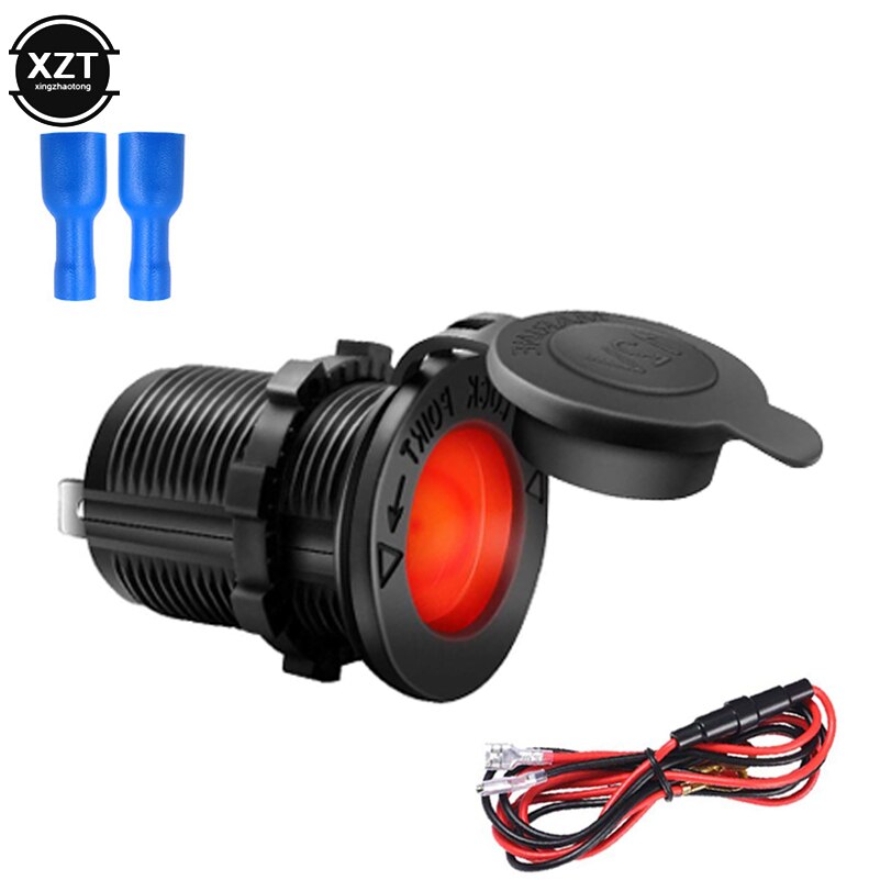 12V 120W Motorcycle Car Boat Tractor Accessory Waterproof Cigarette Lighter Power Socket LED Plug Outlet Charging Mobile phone