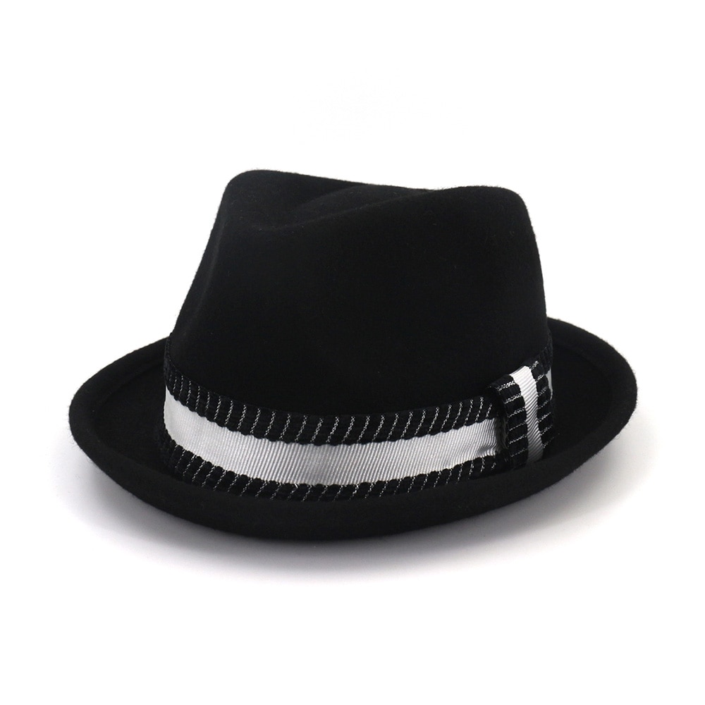 Chapeau fedora en laine marron pour homme et femme, style vintage, style royal, avec nœud carré, collection hiver
