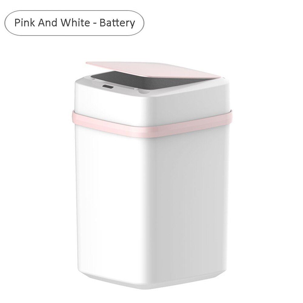 Automatic Touchless Kitchen Trash Can Wide Opening Sensor Eco-friendly Waste Garbage Bin Automatic sensor with lid trash can: Black