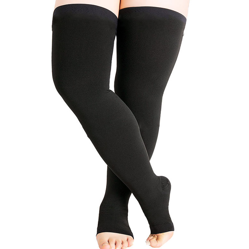 Taglie forti 1 paio di calze a compressione da donna e uomo, calze a compressione, calzini unisex antistress: 5XL / Black