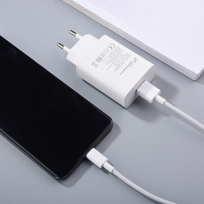 Original Vivo 33W EU Super Flash Charger Adapter 100CM USB Type C Fast Charging Cable For X70 X60 X50 X30 V20 SE V21e Pro Y50 S9