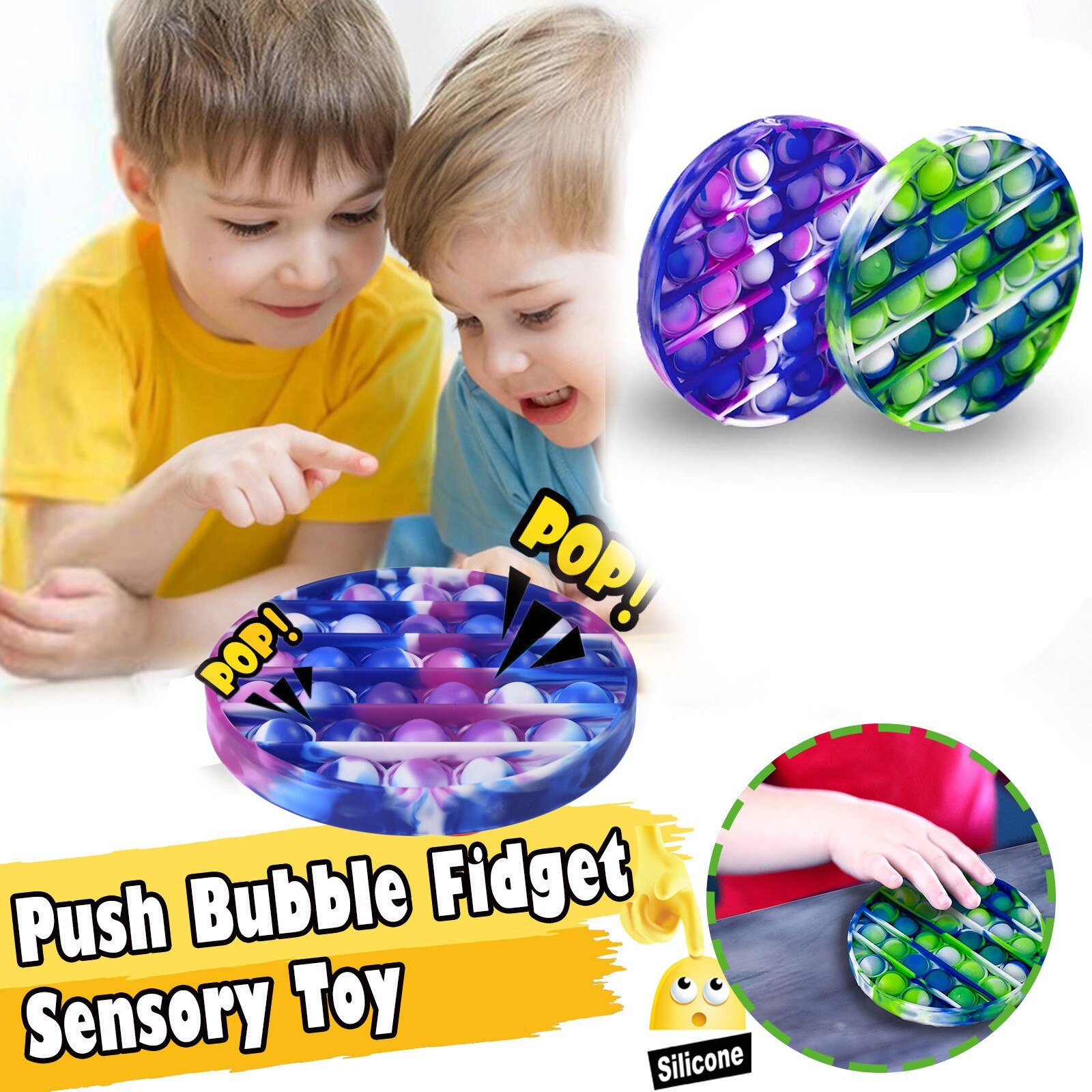 Fidget Juguetes | Juguetes Fidget | Fidget juguetes Anti estrés Push Pop nos burbuja sensorial Fidget arcoiris ToyRestore emociones juguete para aliviar el estrés para el OCD ansiedad