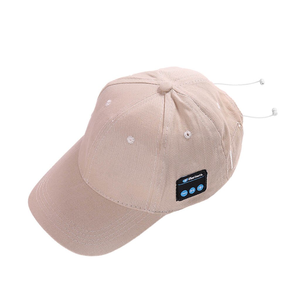 Trådløs bluetooth hat udendørs sport baseball cap hovedtelefoner kalder musik sun cap trådløse hovedtelefoner til løb: Khak