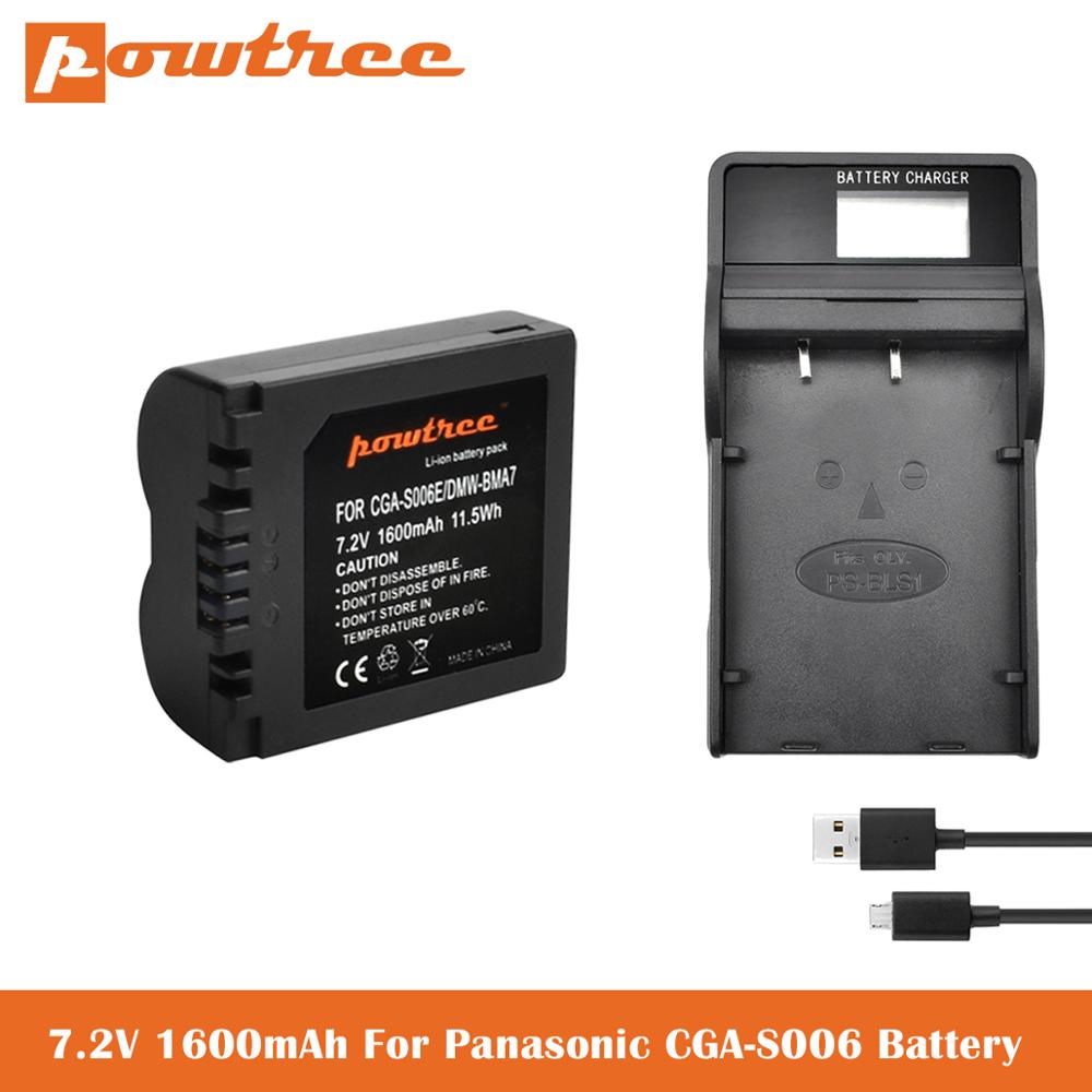 CGA-S006 DMW-BMA7 CGA S006 DMW BMA7 batería Li-Ion + cargador de batería LCD para Panasonic DMC FZ7 FZ8 FZ18 FZ28 FZ30 FZ35 FZ38 L50: 1X Battery-Charger