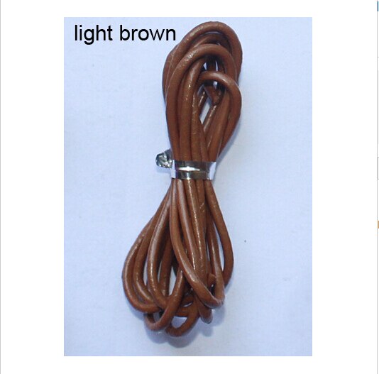 10 metri/lotto Dia 2mm Rotondo 100% Genuino Cavo di Cuoio per Gioielli FAI DA TE Fare Braccialetto Della Collana Del Cavo Accessori F593: light brown