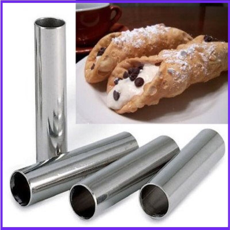 Alluminum Cannoli Forms, 4 Tubes/Packs Cannolo Straight tube does not stick/anode Croissant Danish Bread14.5cm X2.5cm