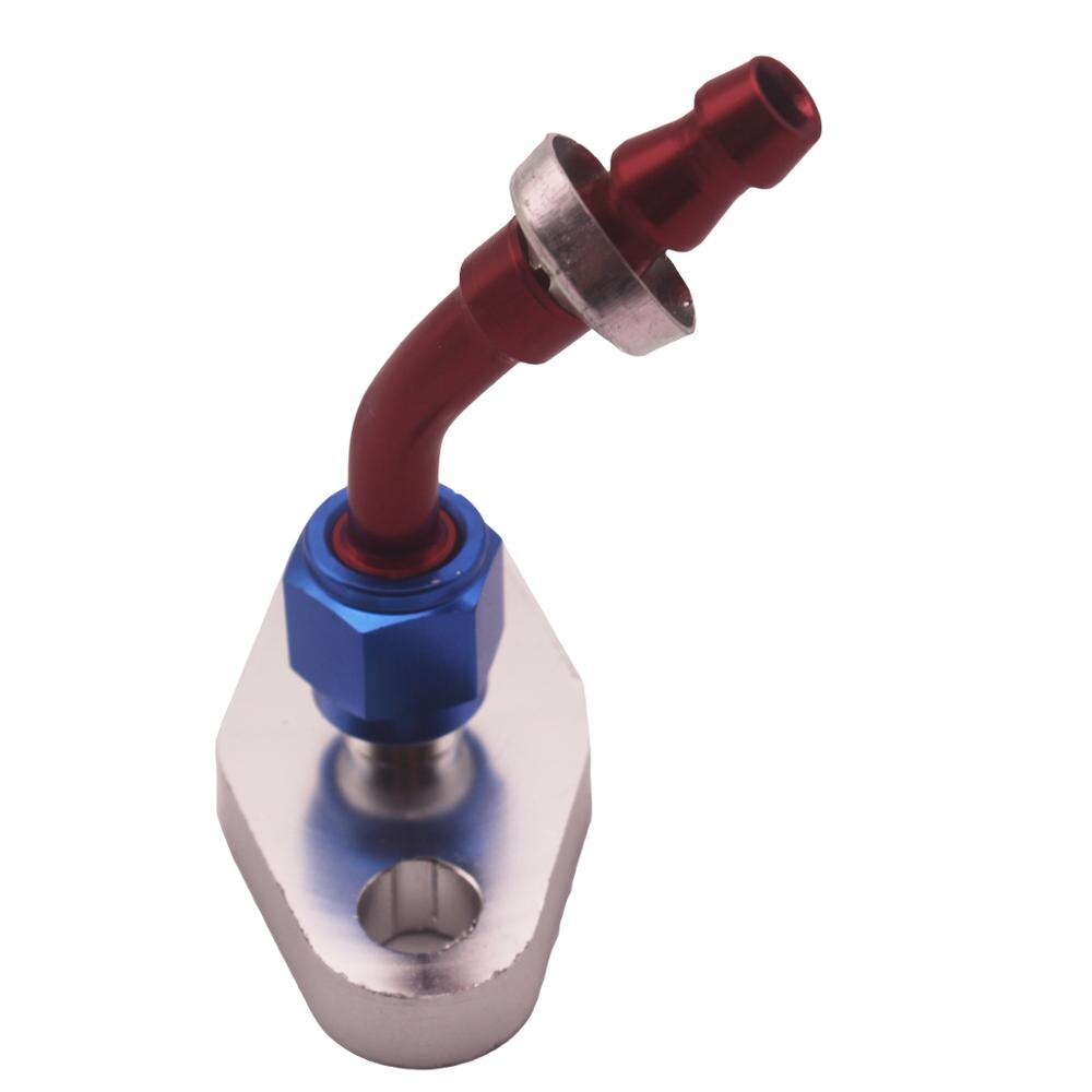 Billet Turbo Oil feed Flange 45 Degree 1/4" barb Rotating 360 Degree fit AN4 pus