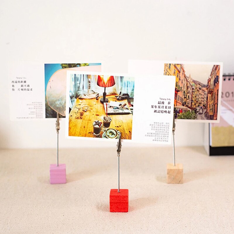 color log square message folder wrought iron memo folder memo folder desktop ornament postcard holder