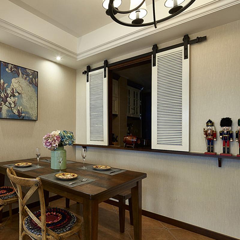 Schiebetür Scheune Spur Scheune Tür System Rutsche Bausatz Kohlenstoff Stahl Hardware- Holz Scheune Tür Schiene Hardware- Schiebetür Spur Bausatz HWC