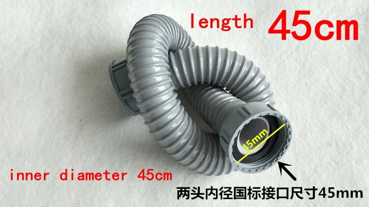 Kitchen Sink PVC Drain Water Pipe Bathroom Basin Downcomer Sewage Processor Double Joint Connection Pipe Drain Fittings 45/60cm: length 45cm