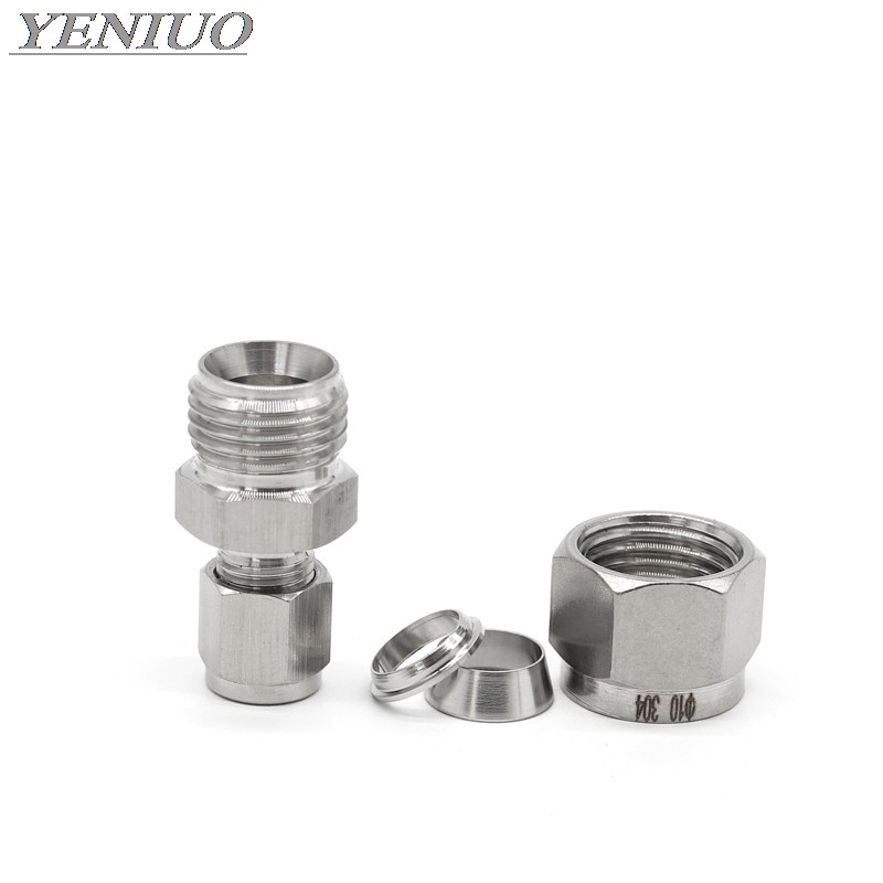 Variable diameter 3~12mm Pipe OD Double Ferrule Tube Straight Compression Fitting Coupler SS Pipe Connector Stainless Steel 304