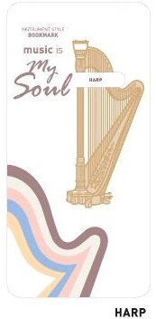Instrumentos musicales de gama alta marcadores chapados en oro marcador de libros de música literaria guitarras de Piano arpa página-marcador para estudiantes: Harp