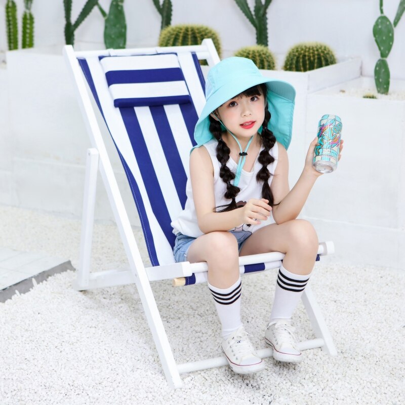 Wide Brim Children Beach Hat Sun Kids Bucket Cap Summer Girls Boys Travel Outdoor Cute Casual Anti-UV Hats