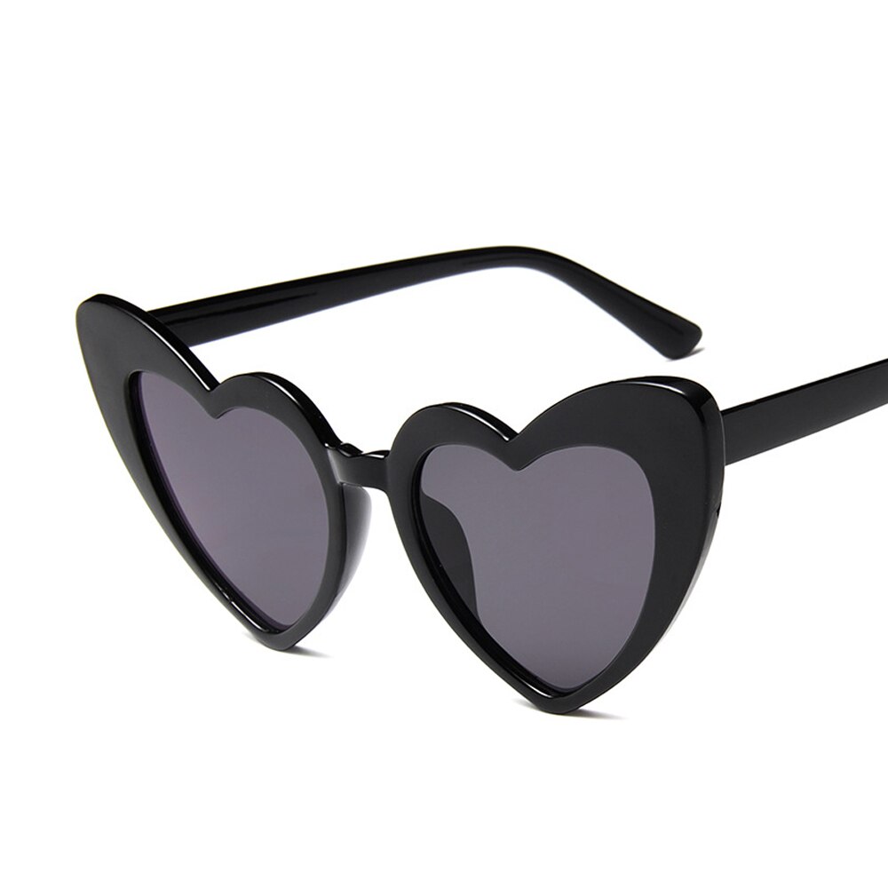 Heart Shaped Sonnenbrillen für Frauen Liebe Herz Sonnenbrille UV400 Schutz Brillen: Black