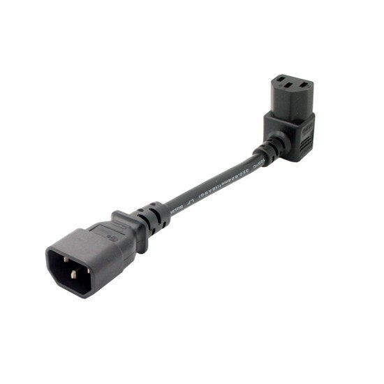 IEC 320 C14 Männlichen zu C13 Weibliche PDU/UPS Verlängerung Energie Kabel Stecker hoch/Unten 90 grad Rechts winkel