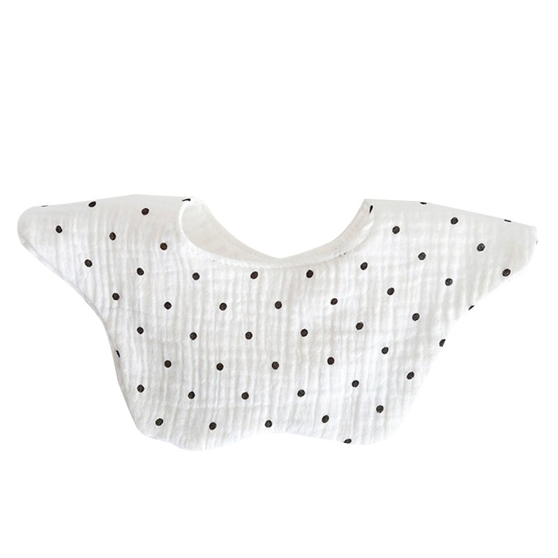 Bavoir pour bébé avec imprimé de dessin animé, serviette de salive, pétale rond, tablier respirant confortable pour -né, bandana à Rotation de 360 degrés: Polka dots