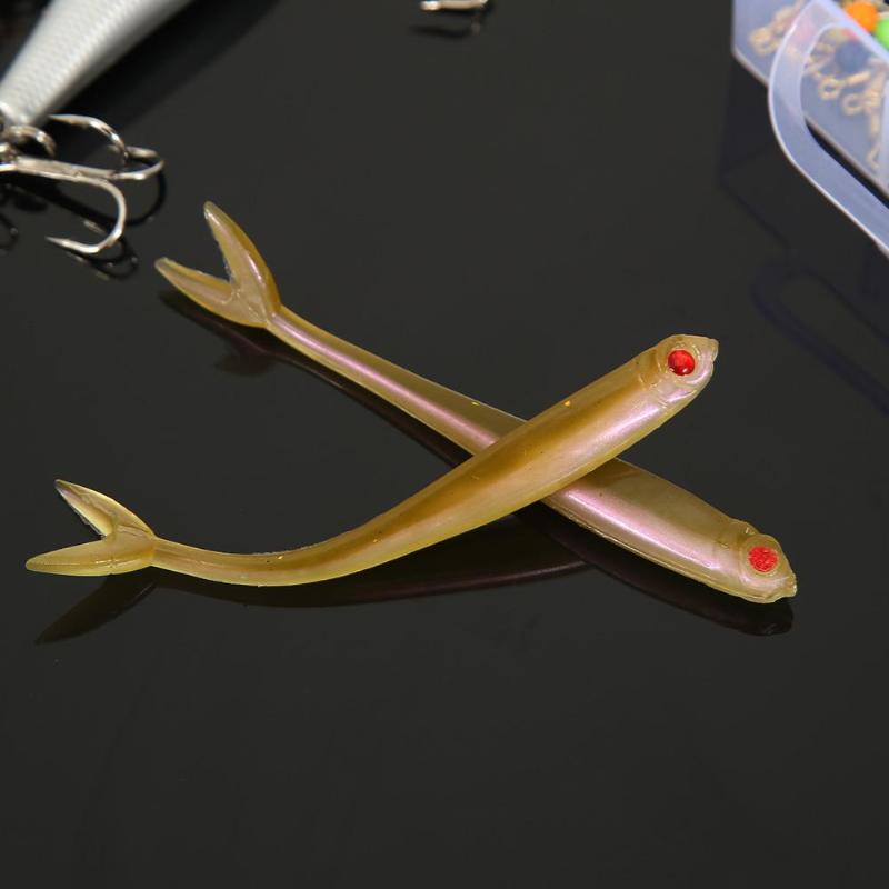 8pcs/lot Fishing Lures Soft Fish Fork Tail Fishing Lures Artificial 1.7g 8cm Bionic Baits multicolor Fishing