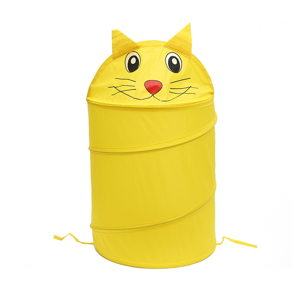 Carino Pieghevole Secchio Bucato Cilindro Cestino per I Giocattoli Scatola di Immagazzinaggio Del Giocattolo Contenitore Sveglio Animale Del Fumetto scarafaggio Rana gatto Lavanderia Scatola di: 04