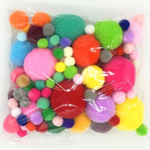 Pompom ballen glitter 10-30mm pompons vroeg leren kerst huisdecoratie handgemaakte knutselen scrapbooking pop diy 20g: Mix mize mix kleur