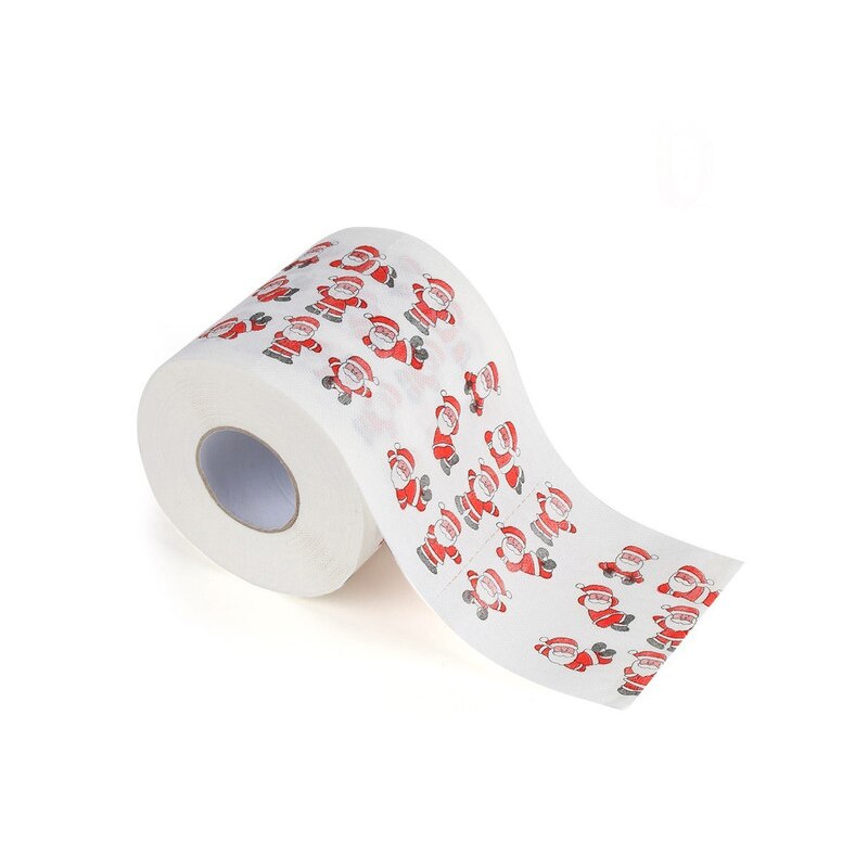 Papier toilette doux coloré motif arbre de père noël, 1 rouleau de papier hygiénique, pour bain, fournitures de maison, décoration: C