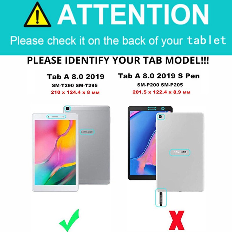 For Samsung Galaxy Tab A 8.0 SM-T295 T290 T297 Multiple Protection Heavy Case With Stand Contrast Color Tablet Cover