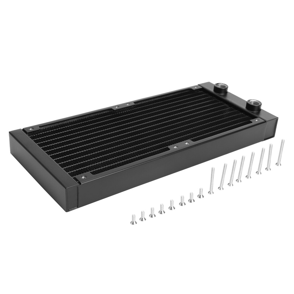 G1 / 4 Thread PC Cooler Water Cooling 12 Tubes Aluminum Radiator 120mm/240mm/360mm Computer CPU Heatsink Exchanger: 240MM