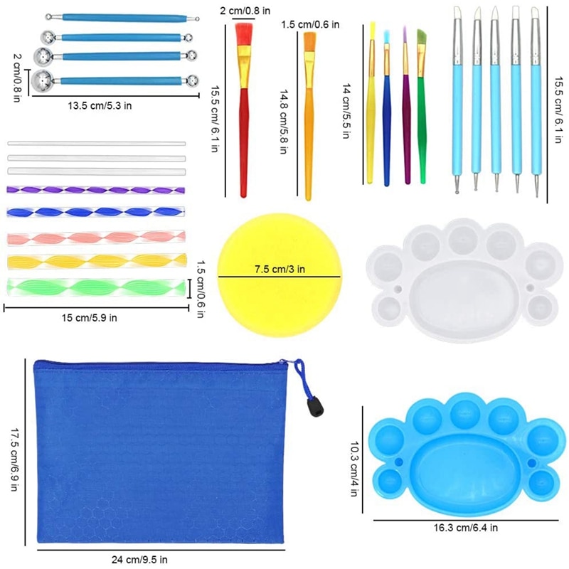 Mandala Dotting Tools, Painting Tool Kits Brushes Paint Tray for Painting Rocks Coloring Drawing and Art Supplies