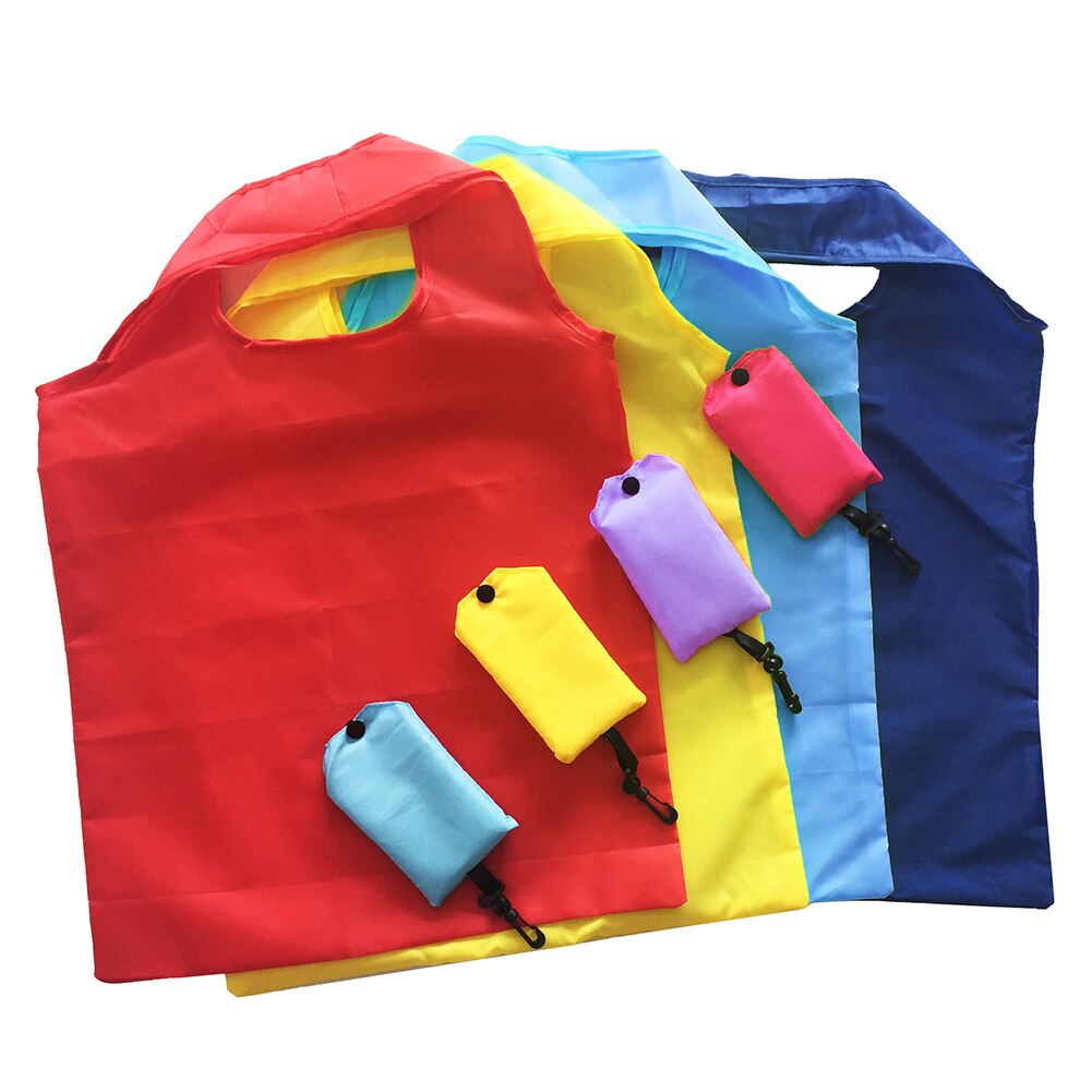 Genanvendelig mulepose bærbar sammenfoldelig miljøvenlig nylon indkøbstaske foldbar håndtaske shopper mulepose arrangør enkel