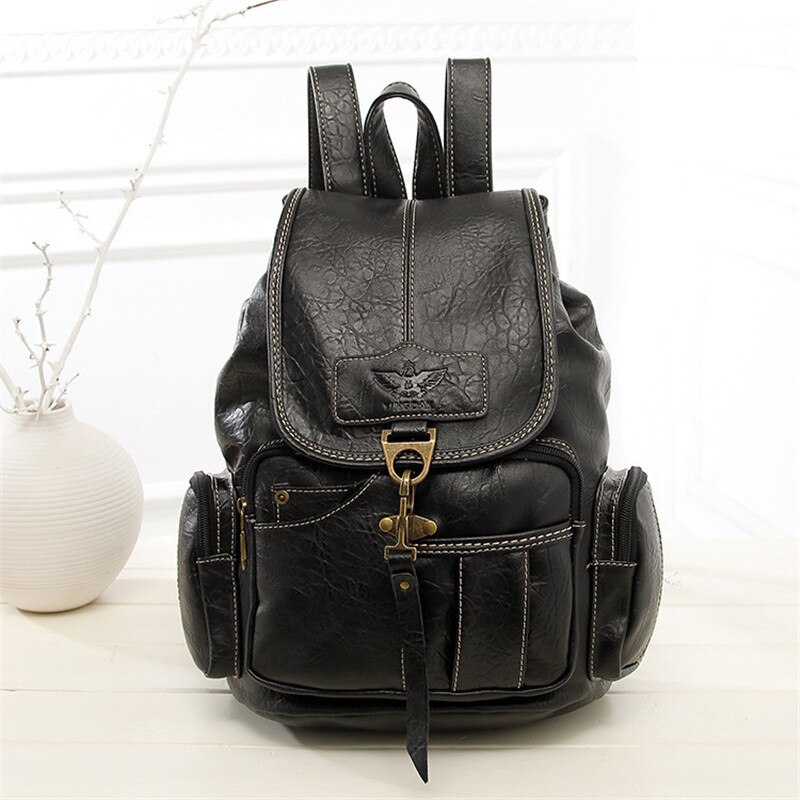 Autumn And Winter Women's Casual And Versatile Retro Backpack Trend Hook Backpack Backpack Schoolbag