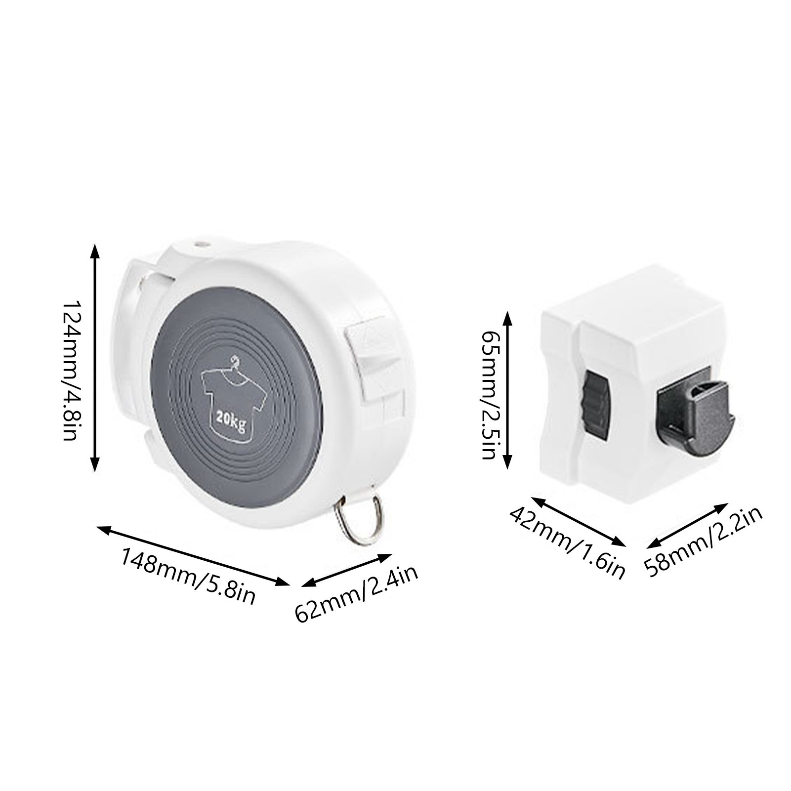 Retractable Reel Clothes Lines Washing Line with Twin Cable Wall Mounted Heavy Duty Clothes Dryer Lines of Drying Space