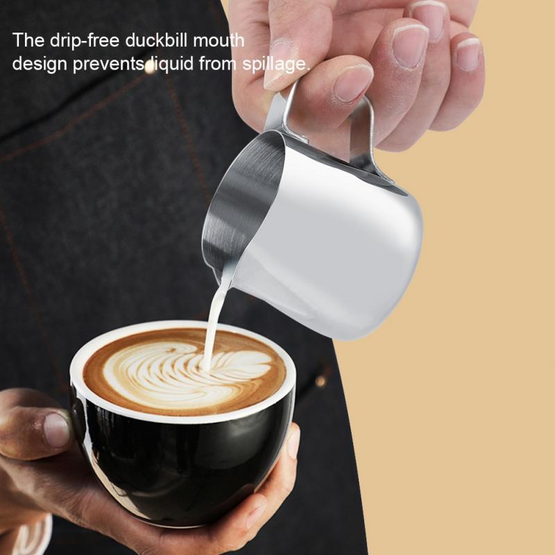 Rustfrit stål mælkekande espresso kaffe latte skummer kopper mælk cappuccino maker kande barista kunst håndværktøj tilbehør