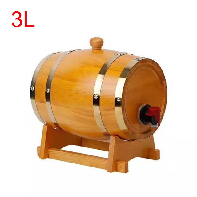 GOALONE 1,5/3L barril de madera Vintage equipo de elaboración de cerveza de roble Mini Keg Home, grifo para barril de cerveza, dispensador Para Ron Pot Whisky vino: 3L Yellow