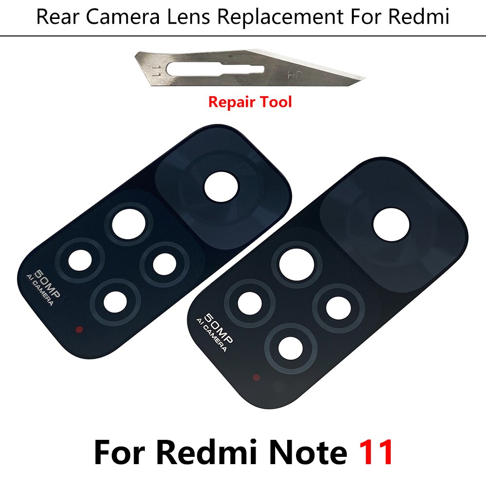 2Pcs， Original Camera Glass For Xiaomi Mi 8 10 Pro Lite Redmi 9C Note 11 6 7 8 9S 9 10 Pro 5G Max Back Camera Lens Glass + Glue