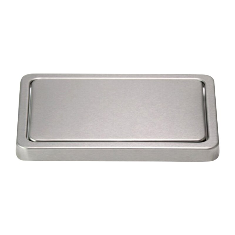 Kitchen Flap Lid Stainless Steel Flush Recessed Built-In Balance Flap Cover Trash Bin Garbage Can Trash Lid Kitchen Counter: silver 